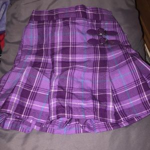 Purple plaid skirt w built in shorts